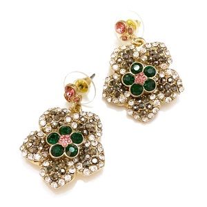 Luxurious floral crystal earrings $65